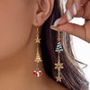 Moving Santa Claus Tassel Dangle Earrings for Women Santa Christmas Tree Asymmetric Long Chain Earrings Jewelry Gift - Image 18