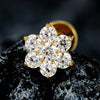 Titanium 16G Tiny Flower CZ Stud Earring Tragus Helix Rook Conch Labret Stud Flat back Cartilage Piercing - Image 4