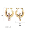 Stainless Steel Vintage Double Circle Round Zircon Dangle Earrings Gold Plated Twist Huggie Hoops Ear Buckle Jewelry - Image 7