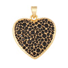 Brass Heart with CZ Zirconia Paved Charm Pendant, Gold Plated Zircon Jewelry Finding Supplies - Image 44