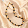 Mhs.sun 4/6/8/10MM Pearl Stainless Steel Bead Necklaces Classic Gold Plated For Women Men Daily Party Jewelry Gifts - Image 20
