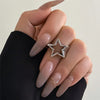 Vintage Punk Irregular Hollow Star Metal Open Rings for Women Statement Gothic Adjustable Couple Rings Y2K Wed Jewelry - Image 7
