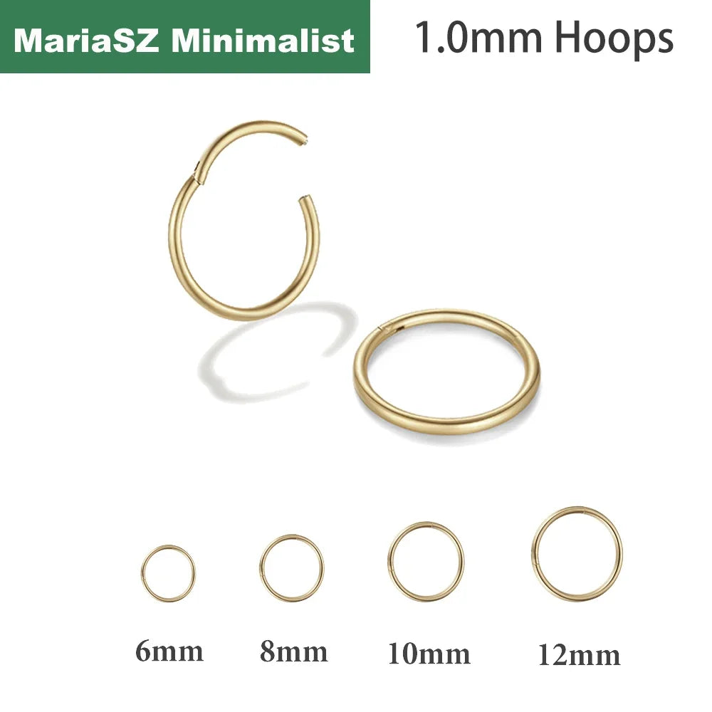 1/4Pairs 6/8/10/12mm 316L Stainless Steel Nose Ring for Men Gold Color Hoop Earrings for Women Septum Tragus Piercing Jewelry - Image 1