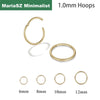 1/4Pairs 6/8/10/12mm 316L Stainless Steel Nose Ring for Men Gold Color Hoop Earrings for Women Septum Tragus Piercing Jewelry - Image 1