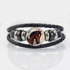 Horse Head Pattern Black Leather Bracelet Men Wrap Bracelet Horse-riding Lovers Gift - Image 1