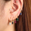 Cubic Zirconia Stainless Steel Small Hoop Earrings For Women Little Pendant Buckle Earrings Party Wedding Jewelry - Image 3