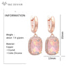 Elegant Rectangle Crystal Dangle Earrings For Women Wedding Rose Gold Color Cubic Zirconia Jewelry - Image 6