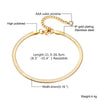 Anklet Set Layered for Women Gold Plated Stainless Steel Flat Snake Chain Round Disk Jewelry - Image 8