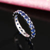 Single Circle Blue Cubic Zirconia Ring for Female Versatile and Stackable Daily Finger Jewelry for Women Gift - Image 3