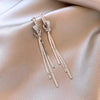 Zircon Long Tassel Drop Earrings for Women Knot Snake Chain Earring Korean Elegant Geometric Dangle Earrings Jewelry Gift - Image 2