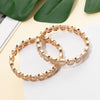 Happy Bangle Paved Diamond Enamel Beaded Bracelets For Women Boho Gold Color Elastic Bracelets - Image 50