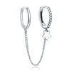 Silver Mono Clip Earrings for Girl CZ Platinum Plated Ear Cuffs Non Piercing for Women Wedding Party Jewelry - Image 10