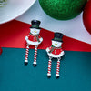 Creative Christmas Snowman Drop Earrings For Women Cute Enamel Gingerbread Man Candy Cane Dangle Earring Year Jewelry Gift - Image 2