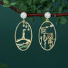 Steel Fun Chinese Style Pink Green Pipa Butterfly Earrings for Women Girl Vintage Chinese Knot Folding Fan Ethnic Style Ear Stud - Image 2