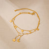 Stainless Steel Jewelry Summer Beach Style Seashells Stars Moon Charm Beading Anklets Chain For Women - Image 7