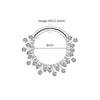 Titanium 16G CZ Hinged Clicker Segment Hoop Ring Sunburst CZ Daith Earring Septem Nose Piercing Jewelry - Image 10