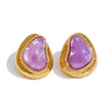 Candy Multi-Color Resin Acrylic Heart Stud Earrings Golden Stainless Steel Jewelry Blue White Pink Purple Green - Image 9