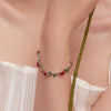 Rose Gold Color Leaf Chain Link Bracelet with Red Green Zircon for Mother Gifts Jewelry - Image 3