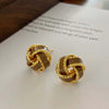 Vintage Metal Twisted Drip Glaze Enamel Stud Earrings for Women Elegant Round Circle Temperament Earrings Jewelry Accessories - Image 11