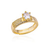Zircon Double Star Rings For Women Gold Color Stainless Steel Opening Stars Finger Ring Wedding Party Aesthetic Jewelry Gift - Image 35
