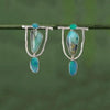 Boho Dangle Earrings for Women Indian Tribal Personality Resin Stone Vintage Hanging Pendant Earrings Party Jewelry Gift - Image 2