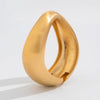 Chunky Heavy Wide Metal Water Drop Bangles for Women Gold Color Open Cuff Thick Irregular Wave Bangle Bracelet Jewelry - Image 14
