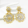 Vintage Women Earrings Jewelry Two Tone Big Drop Earrings Wedding Party Gift - Image 4