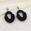 Oval Half String Half Beads Drop Earrings for Women Handmade Crystal Beads Earrings Big Long Earrings Jewelry - Image 11