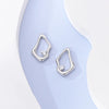 Silver Shining Zircon Earring Sparkling Simple Bow Irregular Curve Hoop Earring Jewelry Gifts for Women Men - Image 5