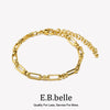 Minimalist Paper Clip Cross Buckle Bracelet 316L Stainless Steel Accessories Gold Plated Bracelets for Women - Image 1