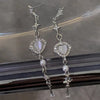 Y2K Korean Star Tassel Heart Opal Hanging Earrings Cross Star Love Long Dangle Earring Elegant Aesthetic Heart Drop Earrings - Image 3