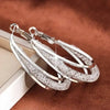 Gold Color Crystal Stone Hoop Earrings Twisted Metal Shape Silver Plating Women Earrings Party Jewelry Birthday Gift - Image 2