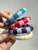 Color-Blocked Striped Resin Bracelet Minimalist Dopamine-Hunting Girl Color Palette Stylish Charm Women's Layered Jewelry - Image 3