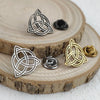 round Celtic knot men's lapel pin, stainless steelGold-plated badge, black brooch for suit accessories, gift for father - Image 1
