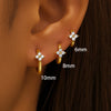6/8/10mm Stainless Steel Zircon Flower Hoop Earring Small Gold Color Circle Hoops Huggie Piercing Earring Jewelry - Image 2