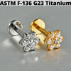 Cz Flower Titanium Cartilage Earrings Stud 16G Internally Threaded Sun Helix Ear Tragus Piercing Jewelry - Image 48