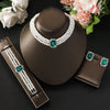 4PC Women's Light Short Style Imitation Pearl Turquoise Necklace Earrings Bracelet Jewelry Set Party Festival Gif - Image 1