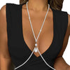Sexy Body Chain Chest Bracket Bra Necklace Jewelry Chest Rhinestone Sparkly Cross Bra Chain Bikini Water Drop Pendant