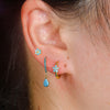 3PCS Stainless Steel Hoop Earrings Set for Women Crystal Zircon Huggie Flower Water Drop Piercing Earring Wedding Jewelry - Image 4