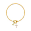 Zircon Cross Charm Bracelet for Women Stackable Birthstone Bracelet Stainless Steel Beaded Stretch Hand Chain Jewelry Girlfriend - Image 17