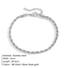 Braided Chain Anklet Rose Gold Plated Stainless Steel Textured Twist Design Women Accessories Summer - Image 10