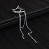 1PC Silver Color Crystal Tassel Non-Piercing Ear Cuff Clip on Earrings For Women Shiny Zircon Long Chain Fake Cartilage Jewelry - Image 3