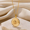 Stainless Steel Geometric Necklace For Women Sun Sunflower Pendant Clavicle Chain Aesthetic Jewelry Accessories - Image 3