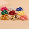 FishSheep Acrylic C Shape Hoop Earrings For Women Korean Colorful Geometric Resin Circle Earrings Jewelry - Image 3