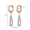 Long Waterdrop Pendant Hoop Earrings For Women Round Stainless Steel Gold Color Ear Buckel Dangle Female Jewelry - Image 6