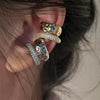 Zircon Double-layer Ear Cuff No Piercing Earring Punk Unique Metal Geometric Ear Clip for Women Jewelry - Image 1