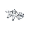 Stainless Steel Labret Piercing Stud with 16 Gauge and 1.2 x 8 mm Post - Image 32