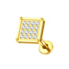 1PC Titanium 16G Square &Round CZ Labret Medusa Monroe Piercing Helix Cartilage Conch Tragus Lobe Stud Earring Jewelry - Image 29