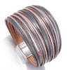 Simple Gold Silver Color Leather Bracelets For Women Boho Multilayer Strips Wide Wrap Bracelet Jewelry - Image 13