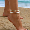 2Pcs Bohemian Alloy Shell Starfish Anklet Ankle Chain Set For Women Stackable Bracelet Barefoot Beach Foot Bridal Jewelry - Image 1